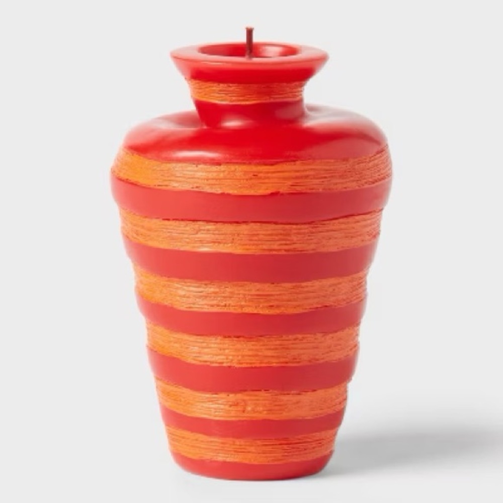 Vase Figural Candle - Room Essentials Red and Orange Striped Vase